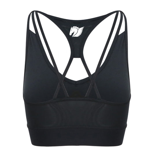 Cross Back Sports Bra - Jet Black