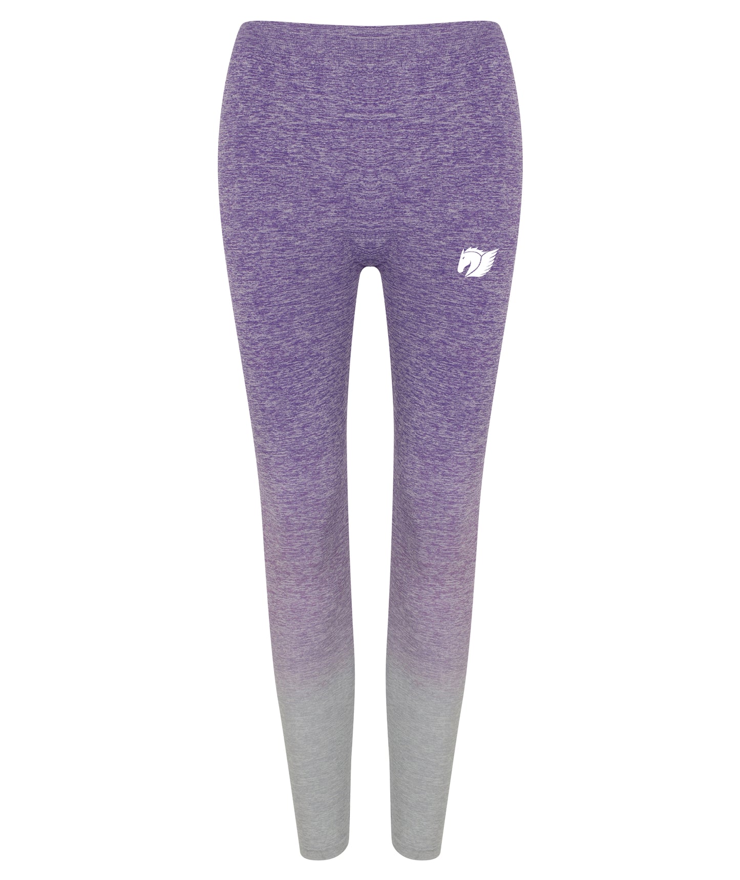 Ombre Seamless Leggings - Purple/ Light Grey Marl