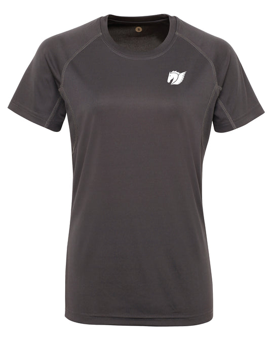 Women's Panelled Tech Tee - Charcoal