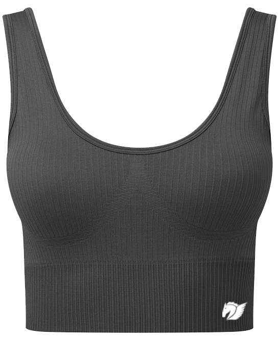 Ribbed Seamless Multi-Sport Bra - Charcoal