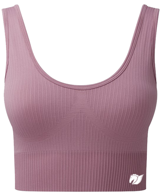 Ribbed Seamless Multi-Sport Bra - Mauve