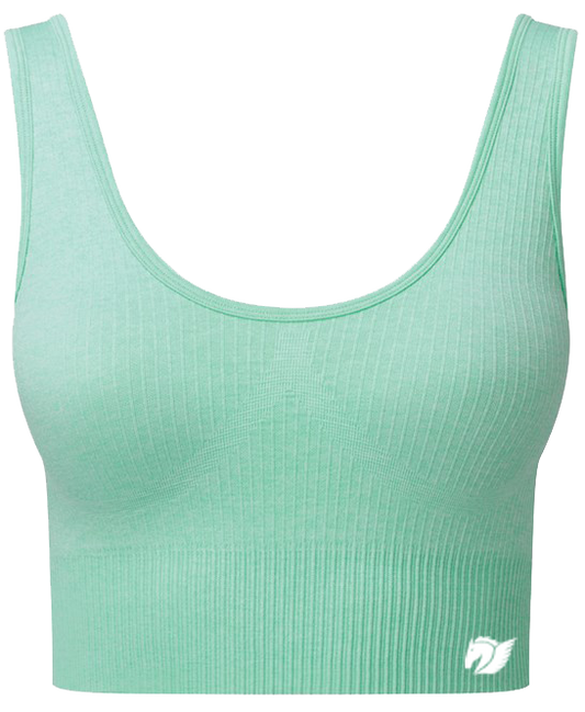 Ribbed Seamless Multi-Sport Bra - Mint Melange